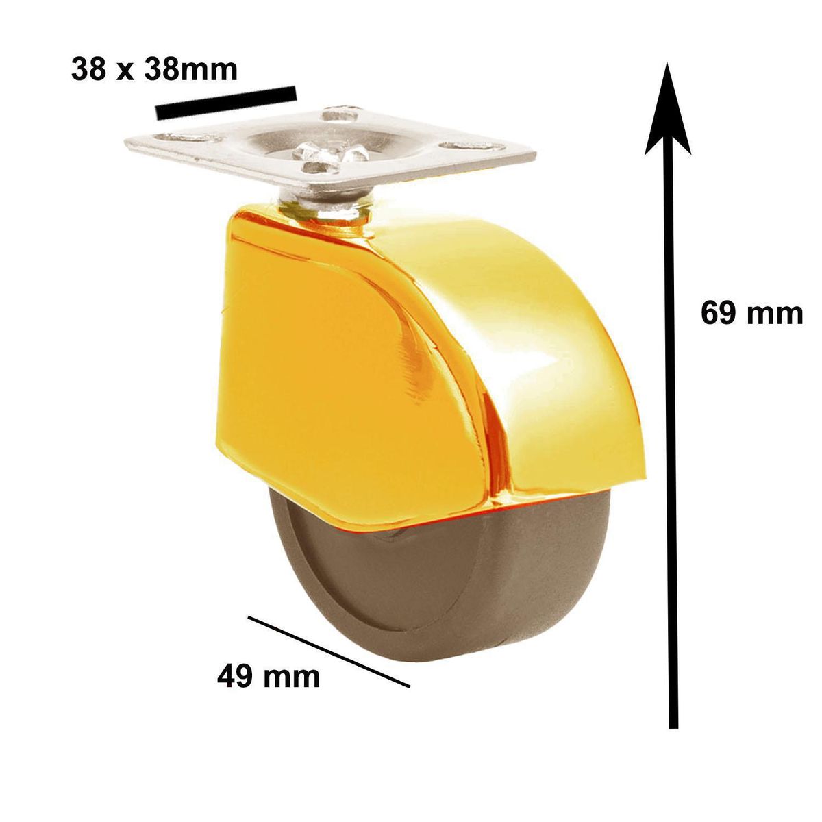 SOFBAL - Pack 4 Ruedas Doradas 50mm 77