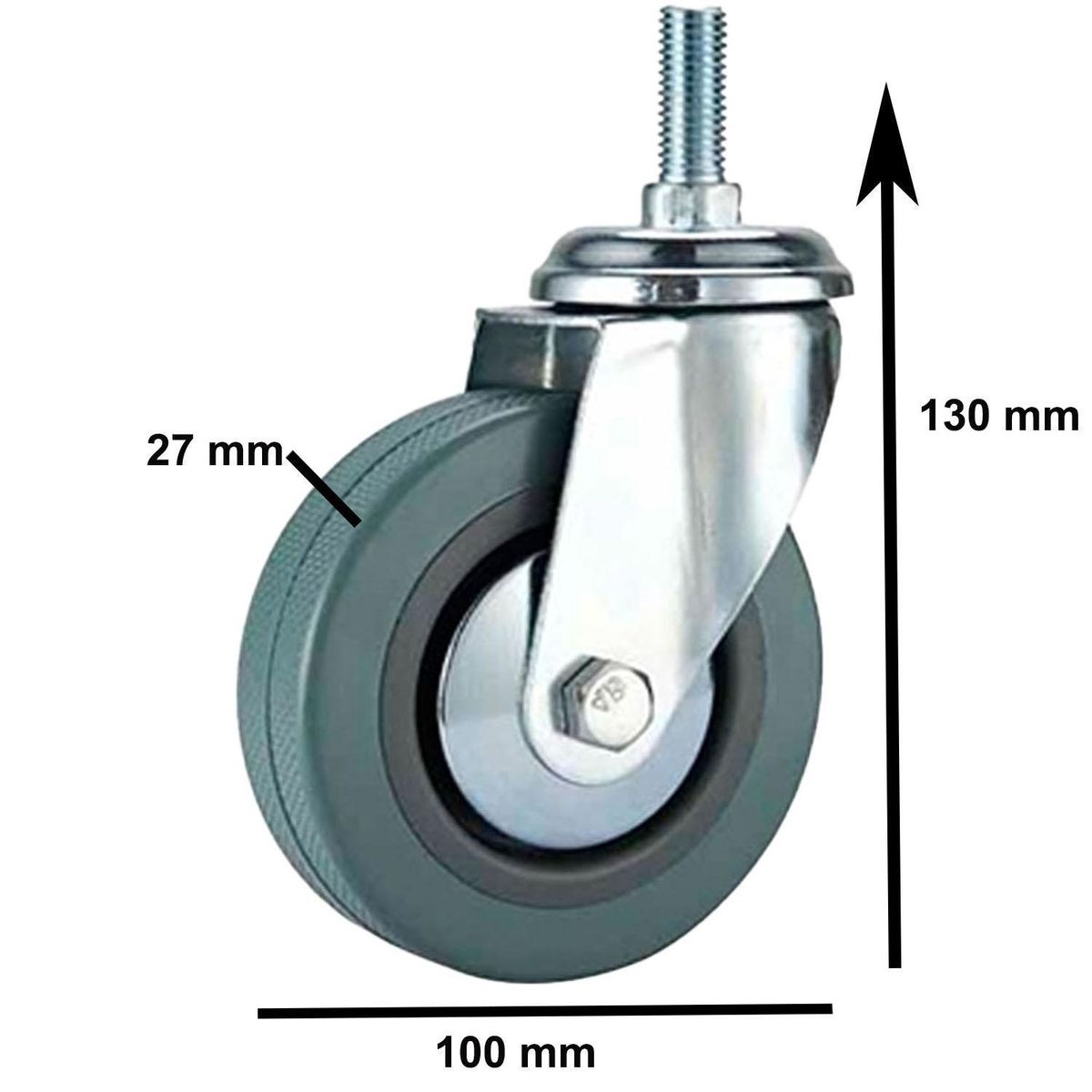 SOFBAL - Rueda Goma Gris 4" - M12 - 2 Unidades