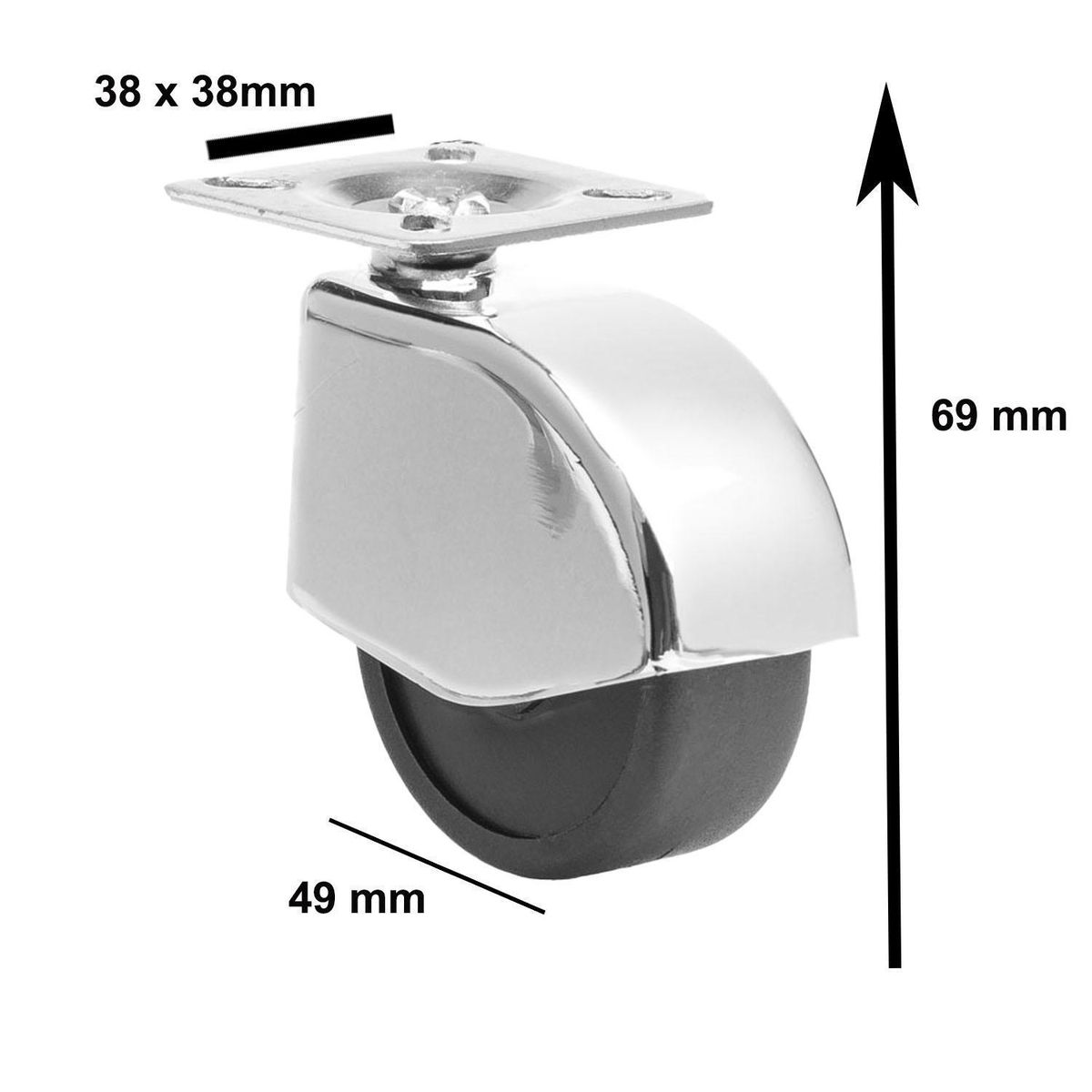 SOFBAL - Pack 4 Ruedas Cromadas 50mm 77