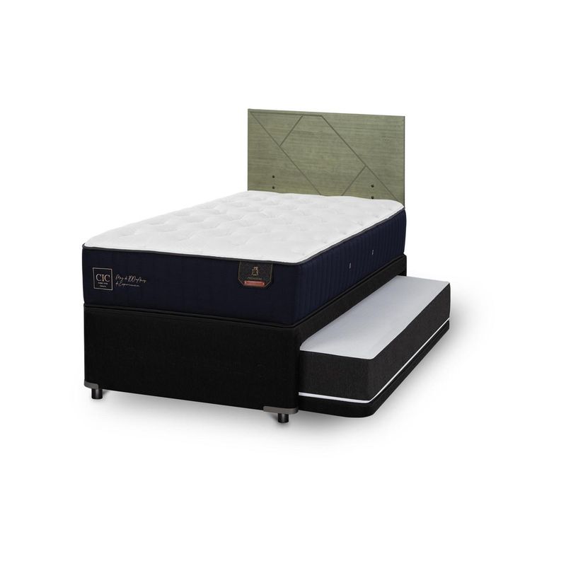 CIC - Divan premium black Respaldo villarrica olivo