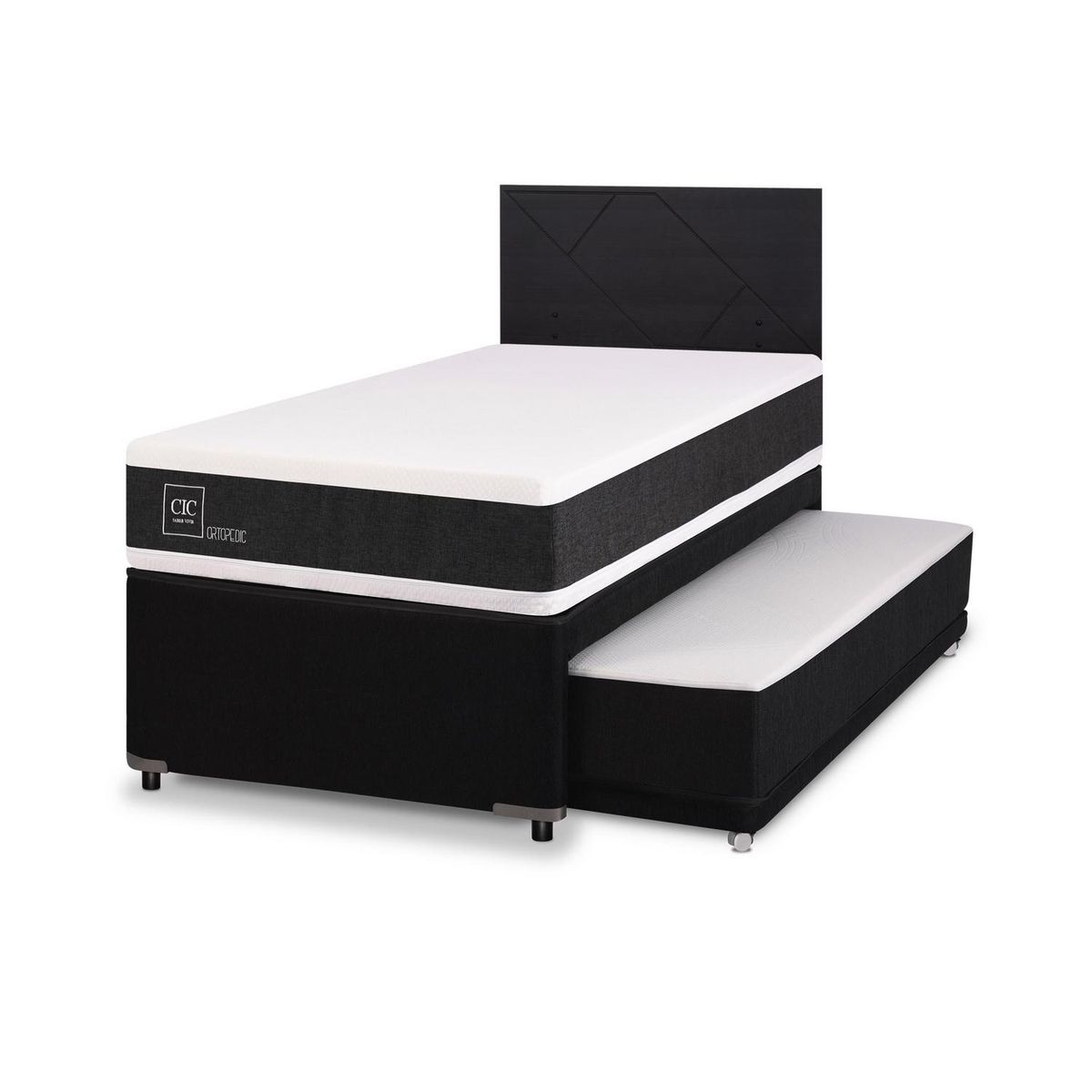 CIC - Divan ortopedic black respaldo villarrica negro