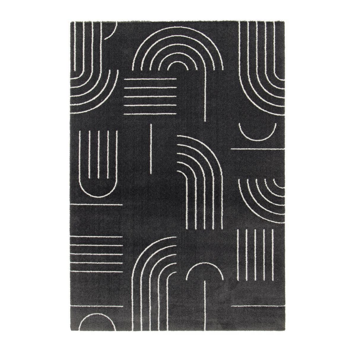 DIB - Alfombra Grande Nevada 200x290 cm Polipropileno Negro