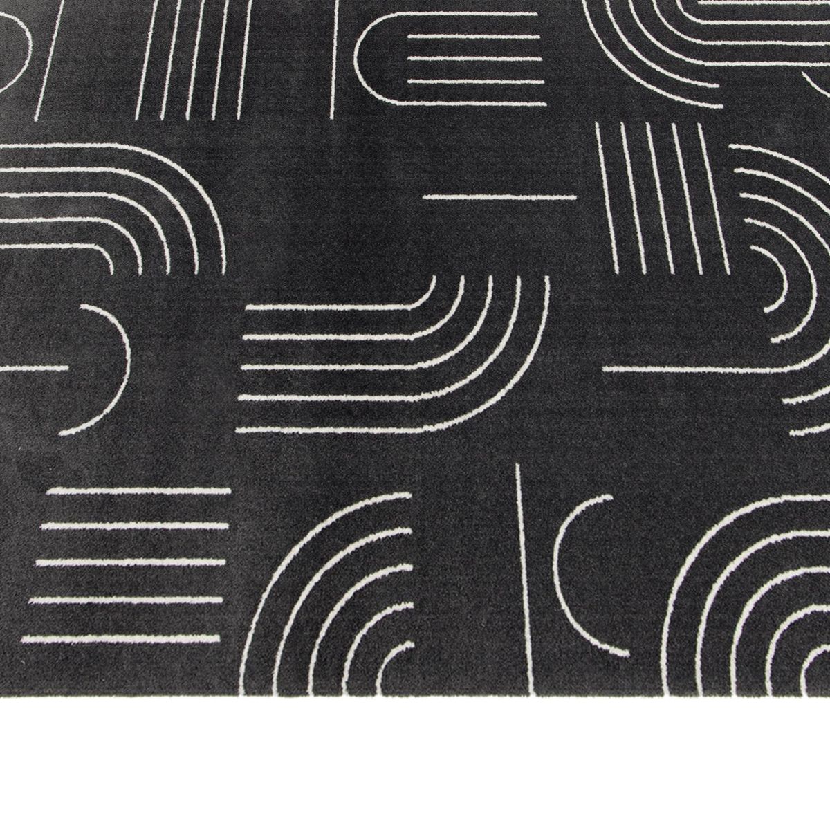 DIB - Alfombra Grande Nevada 200x290 cm Polipropileno Negro