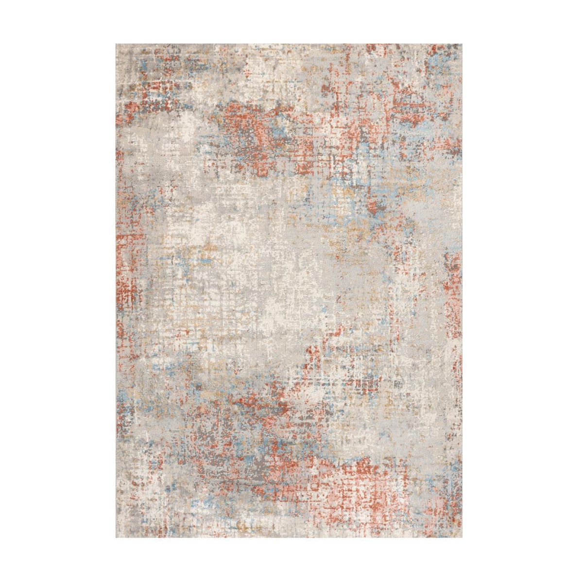 DIB - Alfombra Oxford 60x120 cm Polipropileno Gris/Rojo