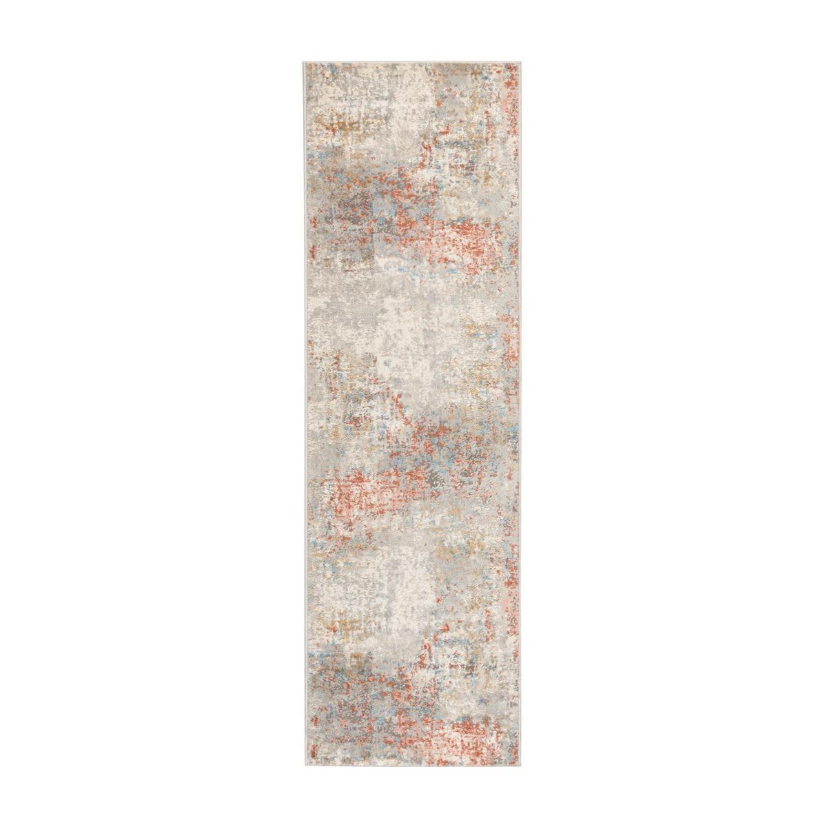 DIB - Alfombra Oxford 60x220 cm Polipropileno Gris/Rojo