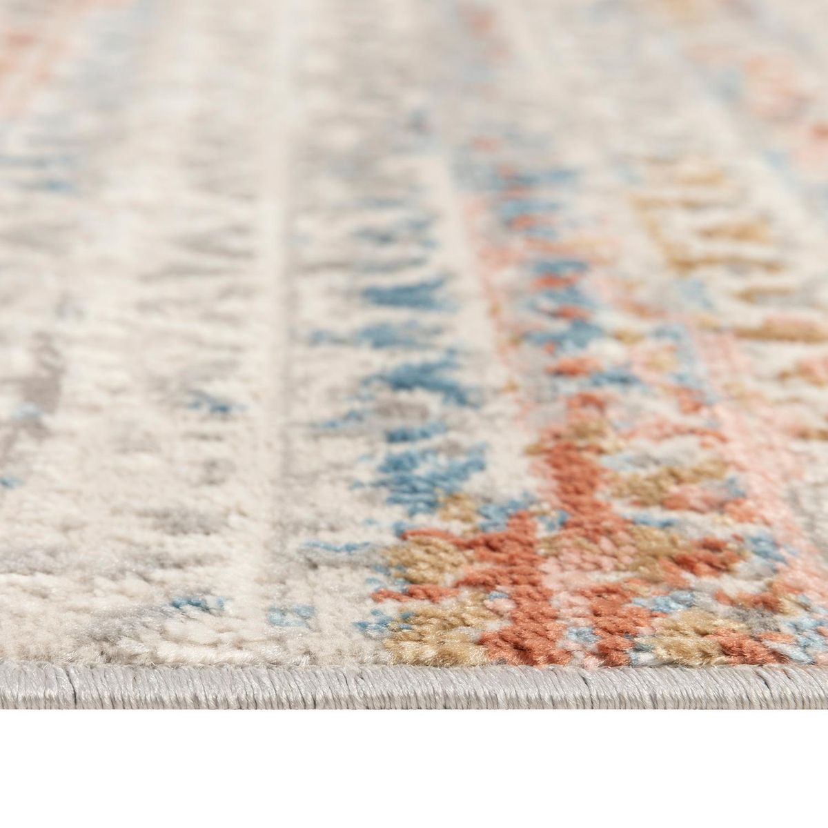 DIB - Alfombra Oxford 60x220 cm Polipropileno Gris/Rojo