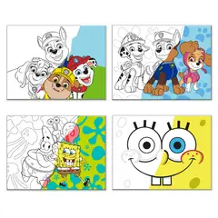 NICKELODEON - Cuadro para Pintar Dibujos Surtido 40x30 cm + Kit para Pintar