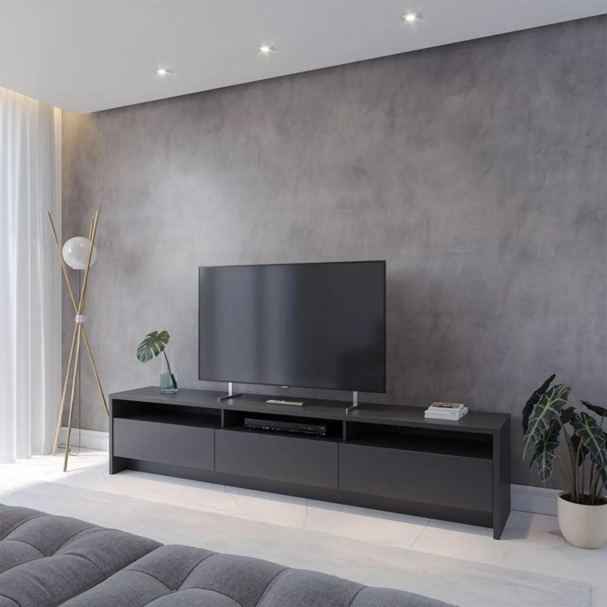 DECOCASA - Rack TV 75 " Aspen Negro 38x47x184.5 cm