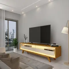 DECOCASA - Rack TV 55 " Requinte Natural Off White 172.5x58x34.8 cm