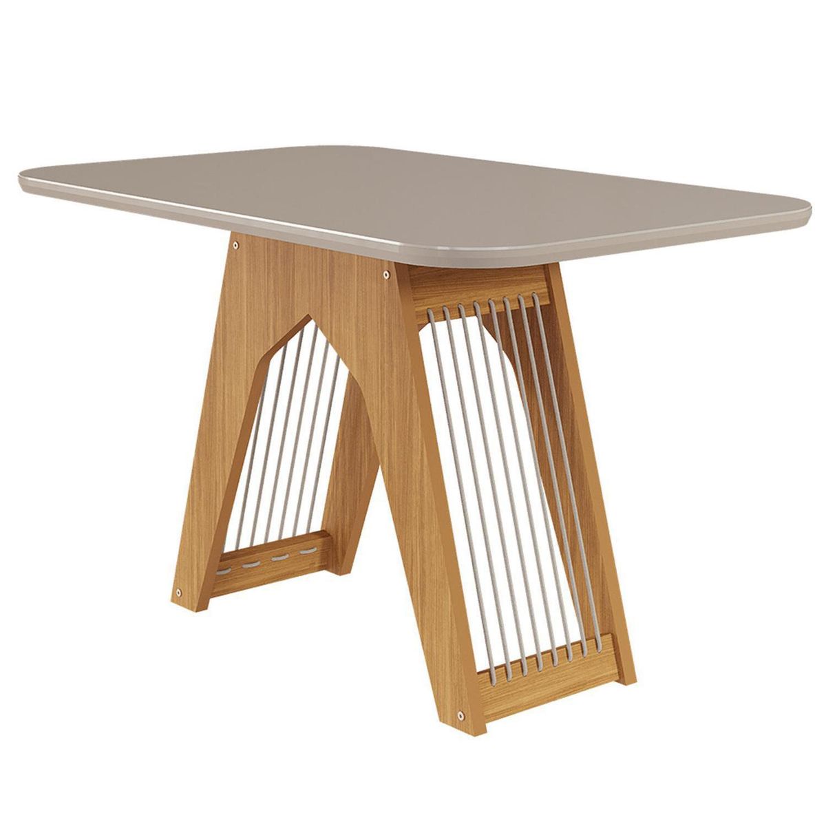 DECOCASA - Juego de Comedor Caro 4 Sillas Mesa Rectangular 80x80x130 cm Café/Blanco