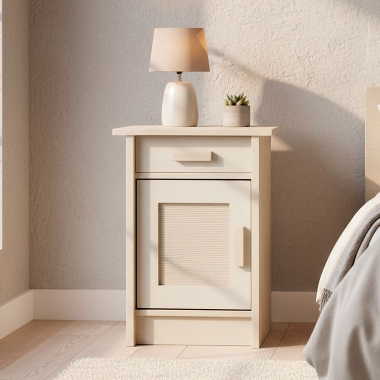 Velador 1 Puerta 1 Cajón(es) Milán 35x63.5x45 cm Alpino