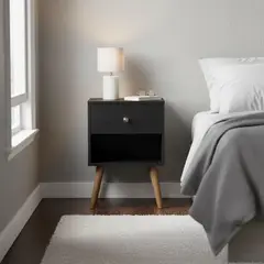 CIC - Velador 1 Cajón(es) Munich 30x63.5x45 cm Negro