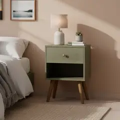 CIC - Velador 1 Cajón(es) Gales 30x63.5x45 cm Olivo