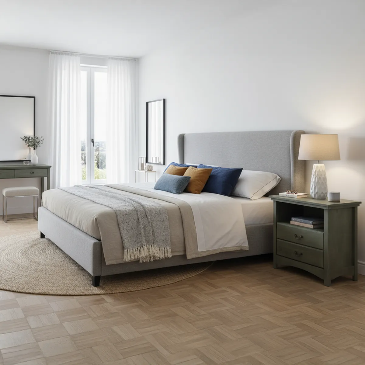 CIC - Velador 2 Cajón(es) Indo 40x69x66 cm Olivo