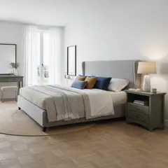 CIC - Velador 2 Cajón(es) Indo 40x69x66 cm Olivo