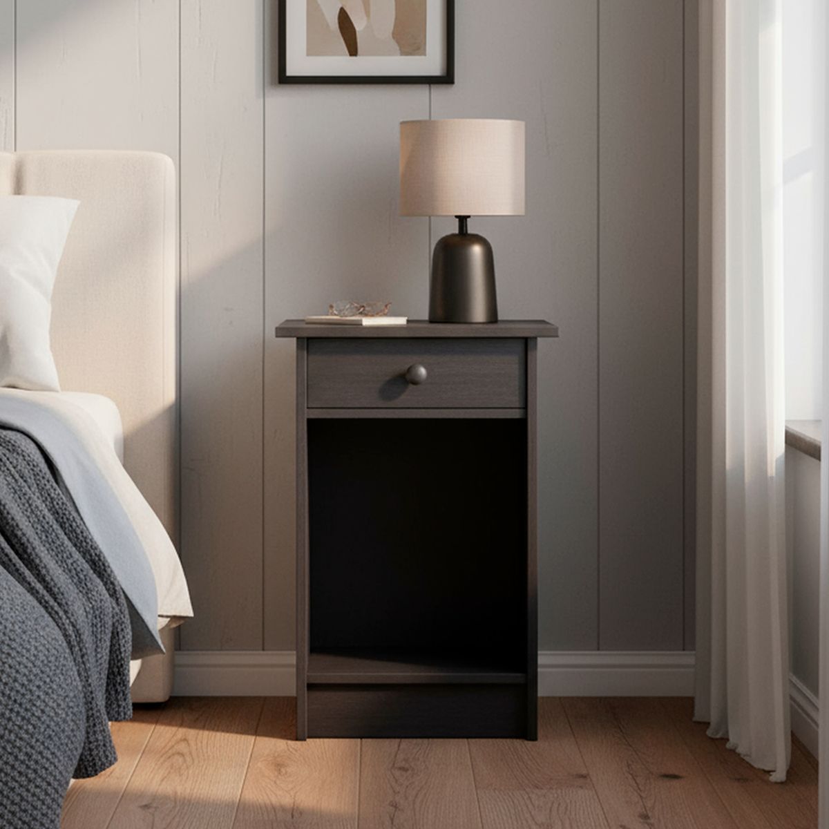 CIC - Velador 1 Cajón(es) Villarrica 30x63.5x45 cm Negro