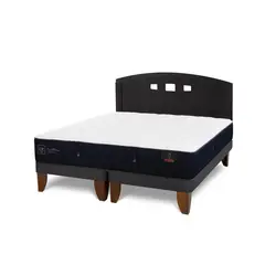 CIC - Cama Europea Premium 2P Bd Respaldo Gales Negro