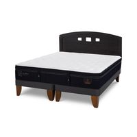 Cama Europea Super Premium 2P Bd Respaldo Gales Negro