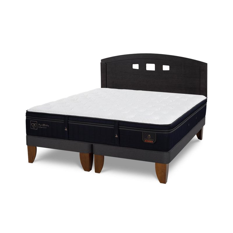 CIC - Cama Europea super premium 2p bd Respaldo Gales negro