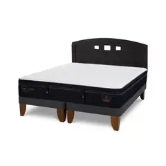 CIC - Cama Europea Super Premium 2P Bd Respaldo Gales Negro