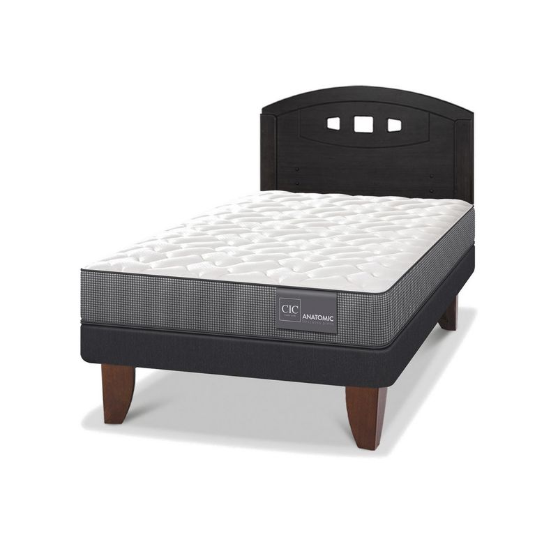 CIC - Cama Europea anatomic 1.5p Respaldo Gales negro