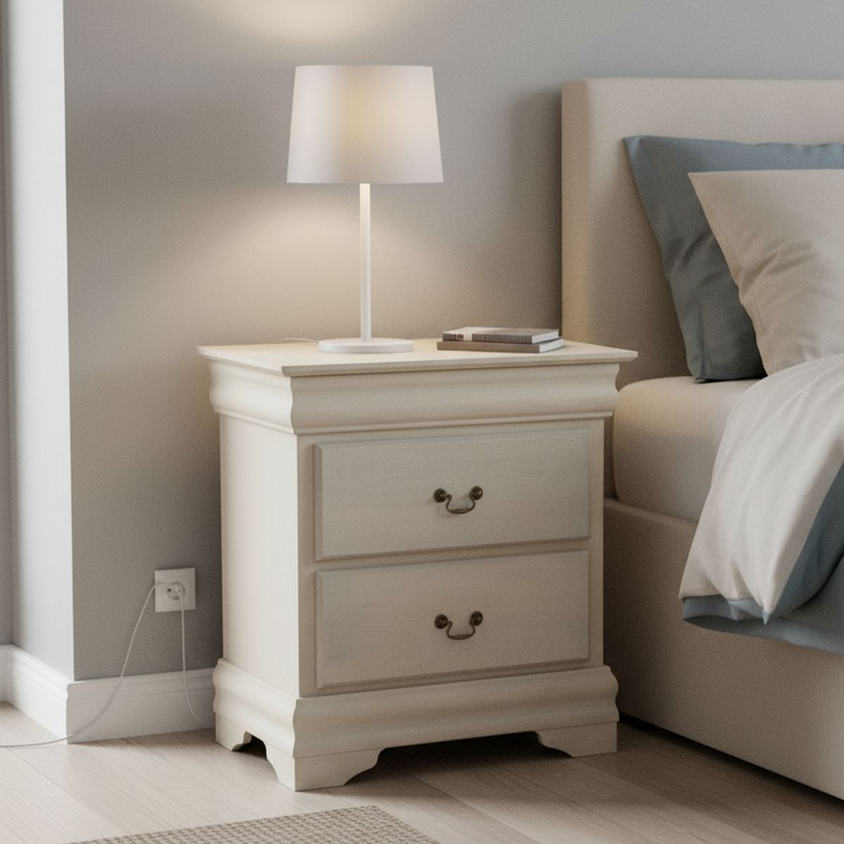 CIC - Velador 2 Cajón(es) Miró 40x69x66 cm Alpino