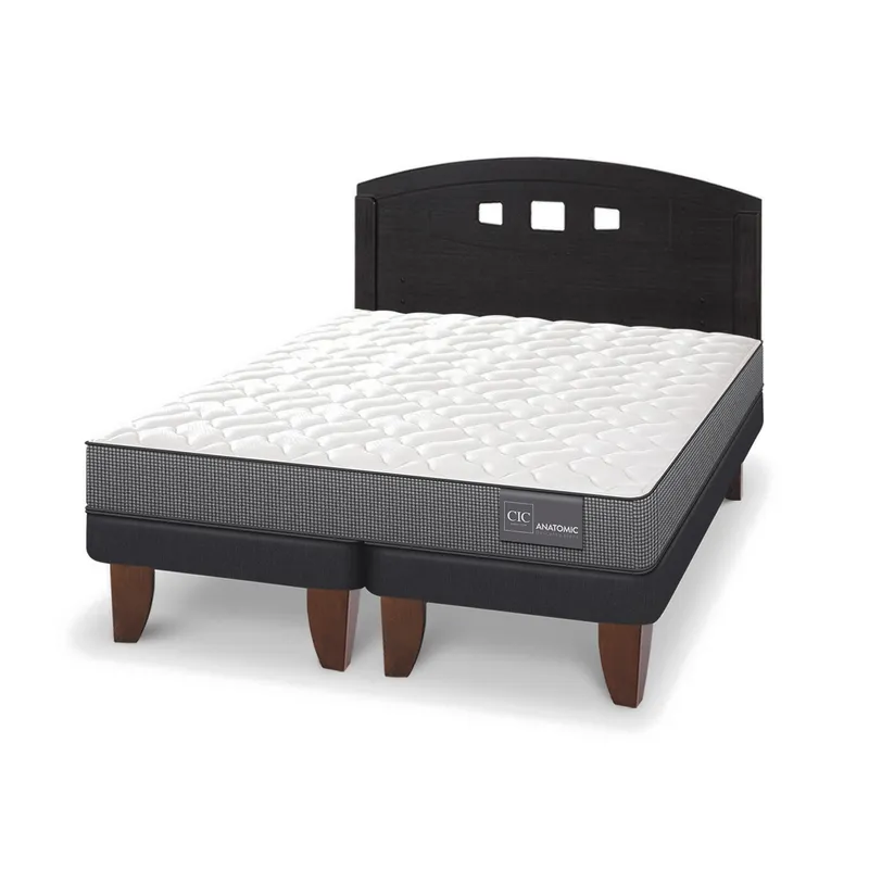CIC - Cama Europea anatomic 2p bd Respaldo Gales negro