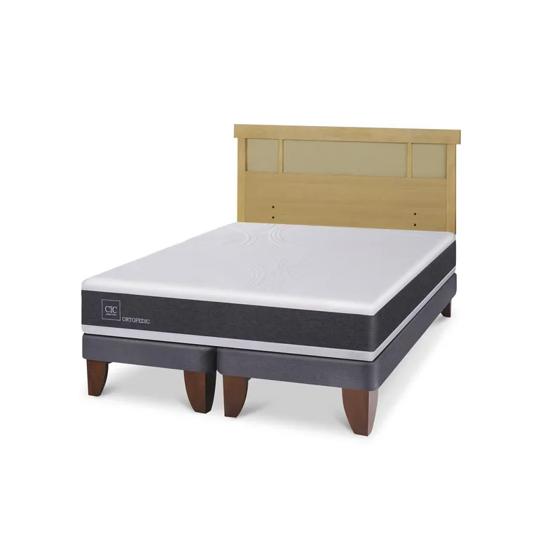 Cama Europea Ortopedic King Respaldo Dublin Mostaza