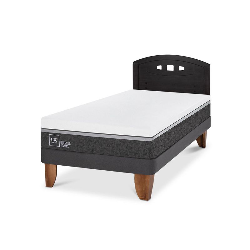 CIC - Cama Europea ortopedic advance 1.5p Respaldo Gales negro