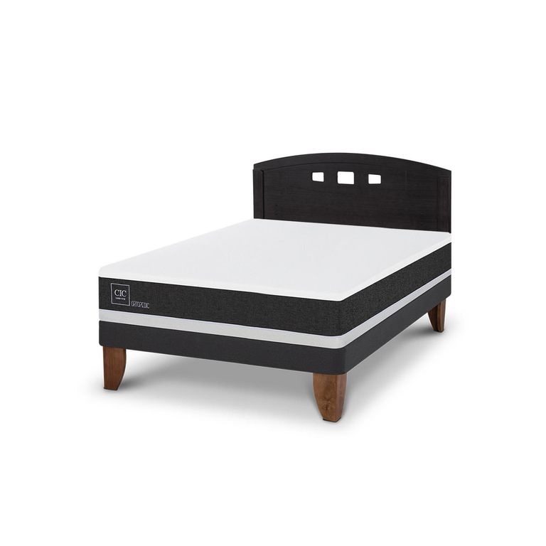 Cama Europea Ortopedic 2P Bn Respaldo Gales Negro