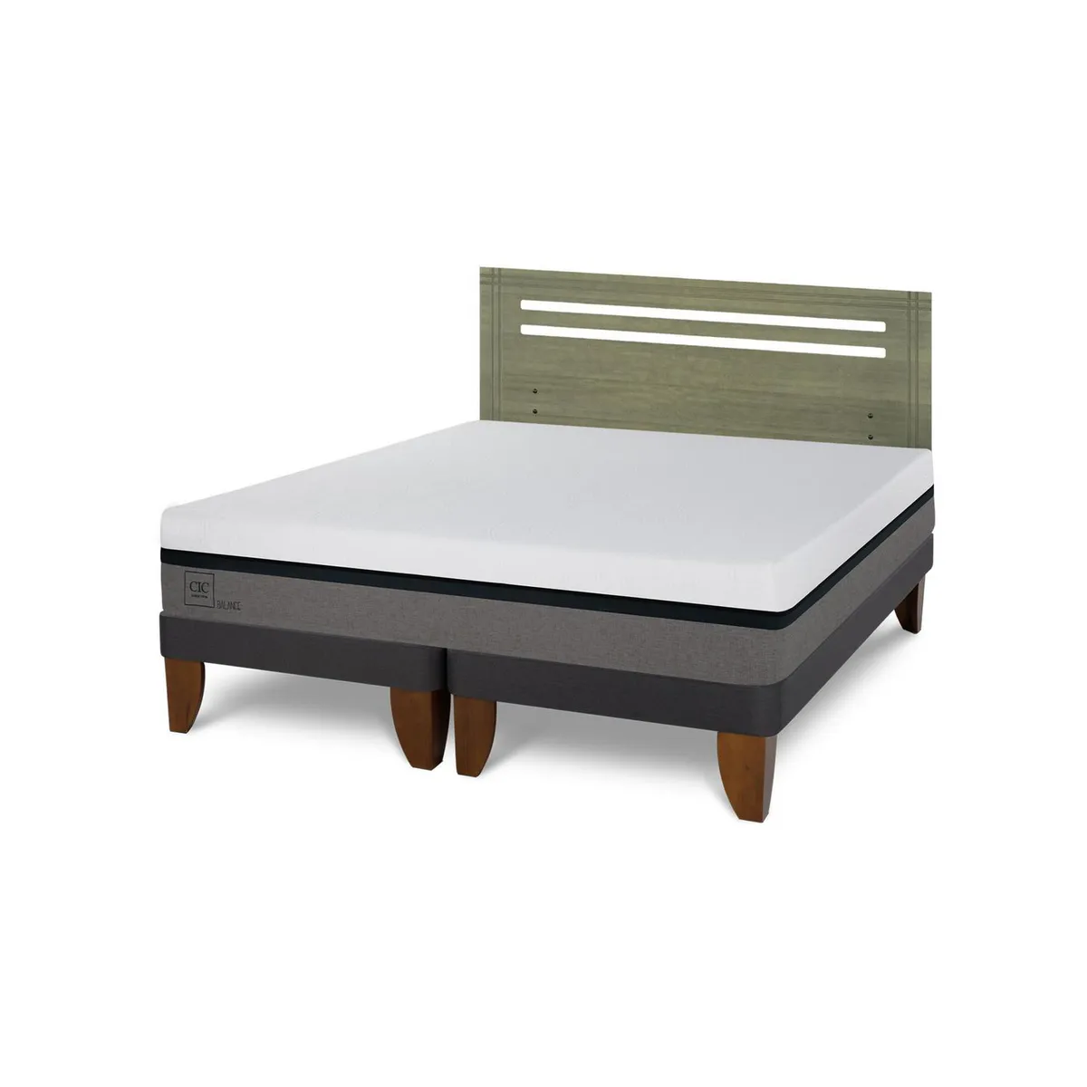 CIC - Cama Europea new balance 2p bd Respaldo Munich olivo