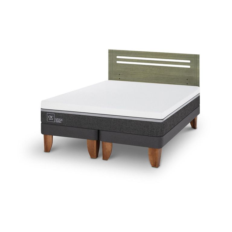 Cama Europea Ortopedic Advance 2P Bd Respaldo Munich Olivo
