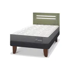 CIC - Cama Europea Anatomic 1.5P Respaldo Munich Olivo