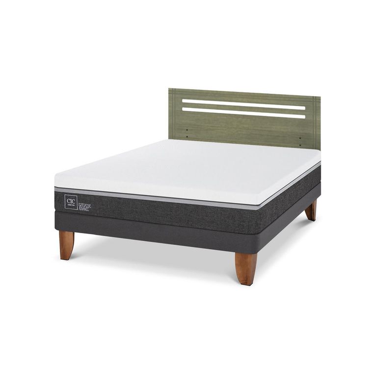 Cama Europea Ortopedic Advance 2P Bn Respaldo Munich Olivo