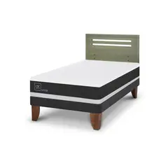 CIC - Cama Europea ortopedic 1.5p Respaldo Munich olivo