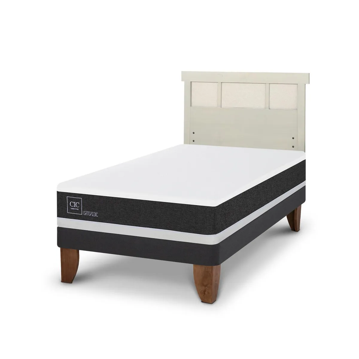 CIC - Cama Europea ortopedic 1.5p Respaldo Dublin alpino