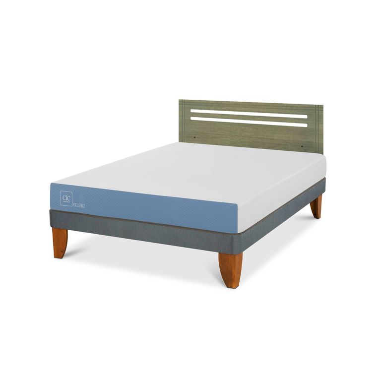 Cama Europea Excellence 2P Bn Respaldo Munich Olivo