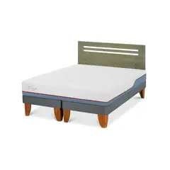 CIC - Cama Europea excellence plus 2p bd Respaldo Munich olivo