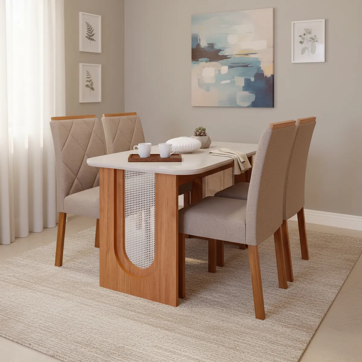 DECOCASA - Juego de Comedor Vale 4 Sillas Mesa Rectangular 80x76x130 cm Transparente