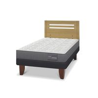 Cama Europea Anatomic 1.5P Respaldo Munich Mostaza