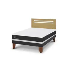 CIC - Cama Europea Ortopedic 2P Bn Respaldo Munich Mostaza