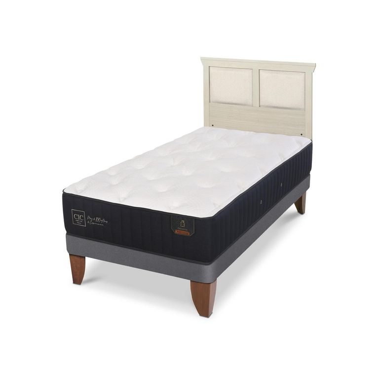 Cama Europea Premium 1.5P Respaldo Torino Alpino