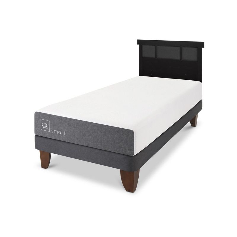 CIC - Cama Europea Smart 1.5p  respaldo Dublin negro