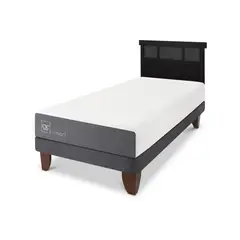 CIC - Cama Europea Smart 1.5p respaldo Dublin negro