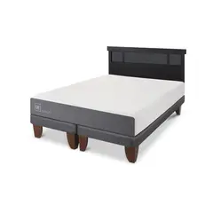 CIC - Cama Europea Smart 2P Bd Respaldo Dublin Negro