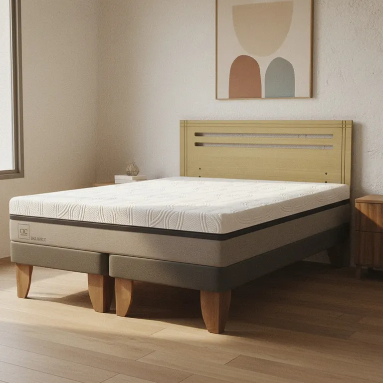 Cama Europea New Balance 2P Bd Respaldo Munich Mostaza