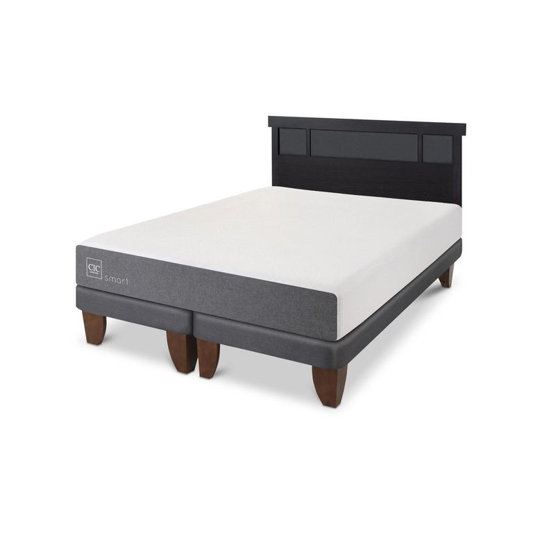 Cama Europea Smart King Respaldo Dublin Negro