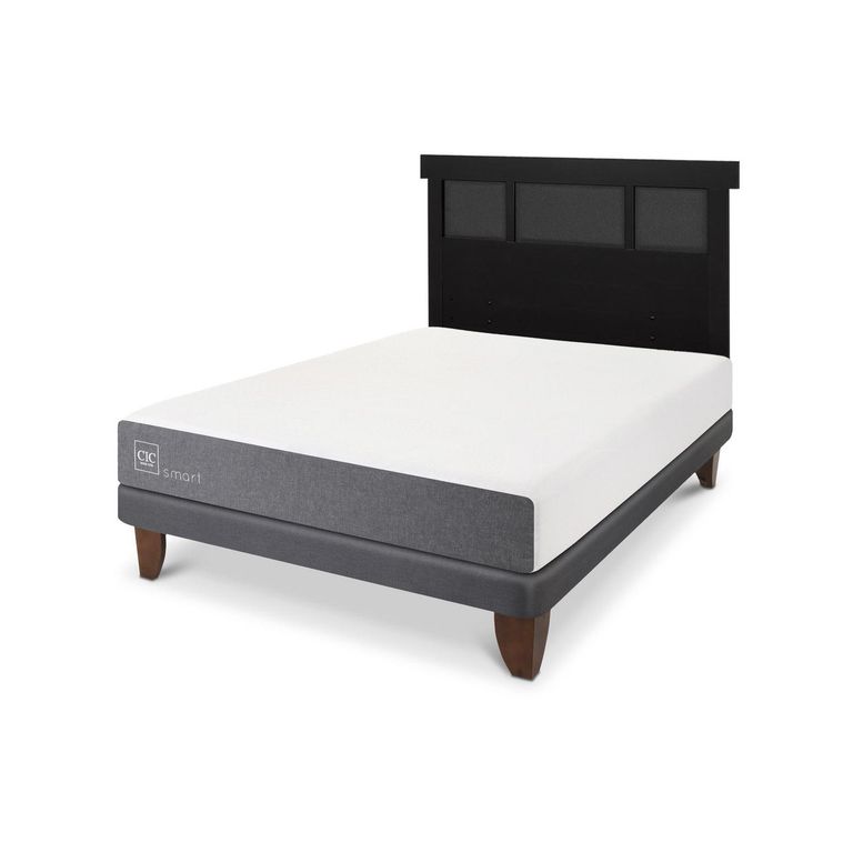 Cama Europea Smart 2P Bn Respaldo Dublin Negro