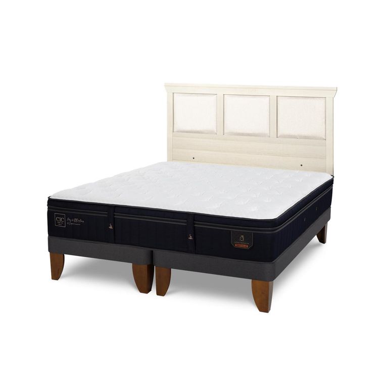 Cama Europea Super Premium King Respaldo Torino Alpino