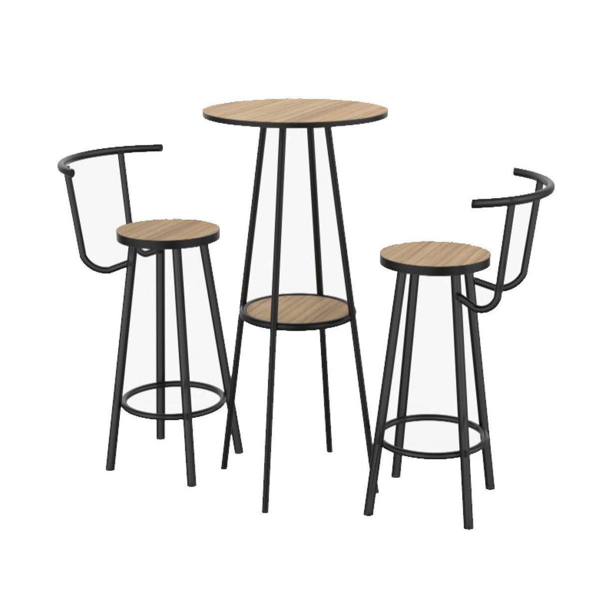 AMUV - Mesa Bar Milan 50x107x50 cm Negro y café